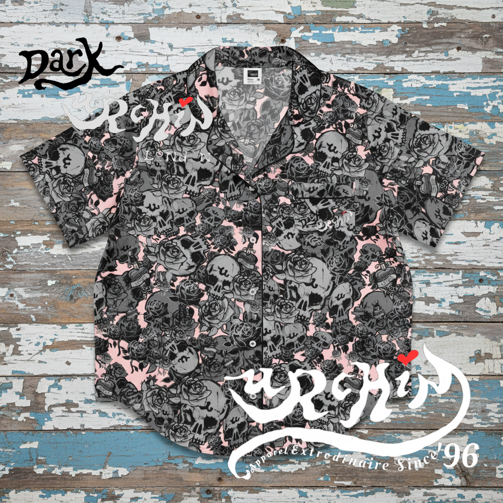 DARK URCHIN SKULL STORM 'CORAL' women’s short sleeve pajama top.