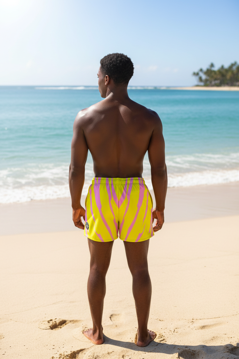 URCHIN 'RIP WAVE' 'Candy Floss' Unisex Athletic/Swim Shorts