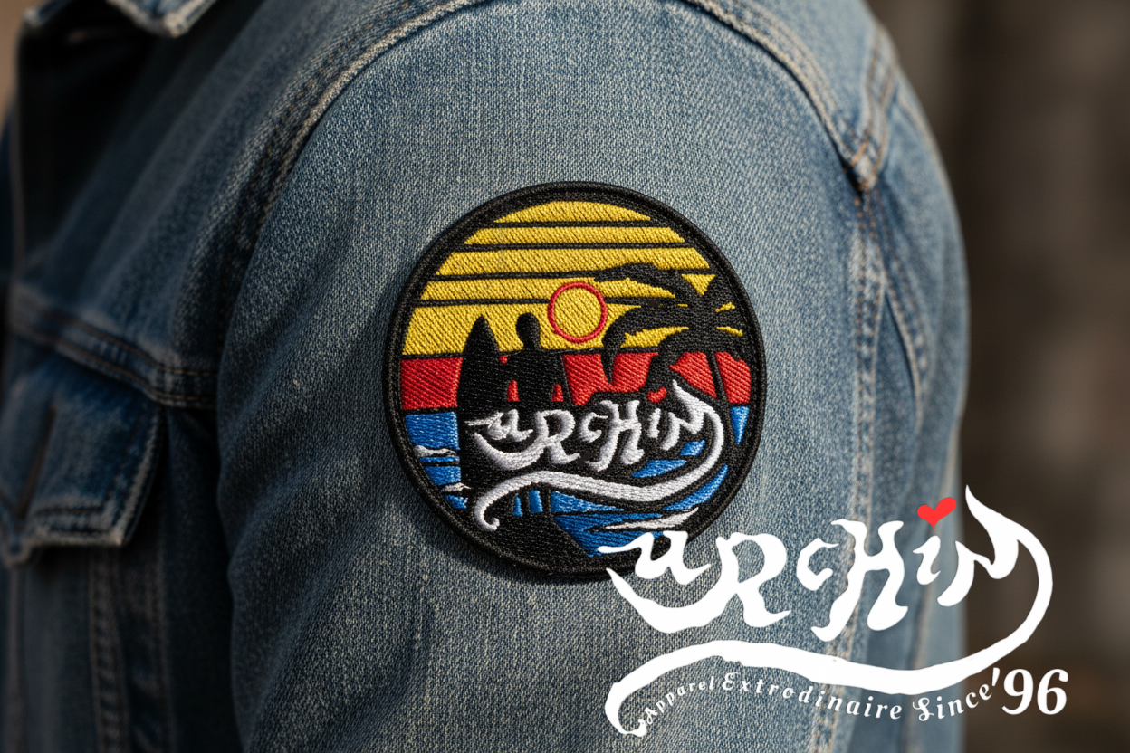 URCHIN 'Urchin Surfer Sunrise' Logo. Embroidered patch.