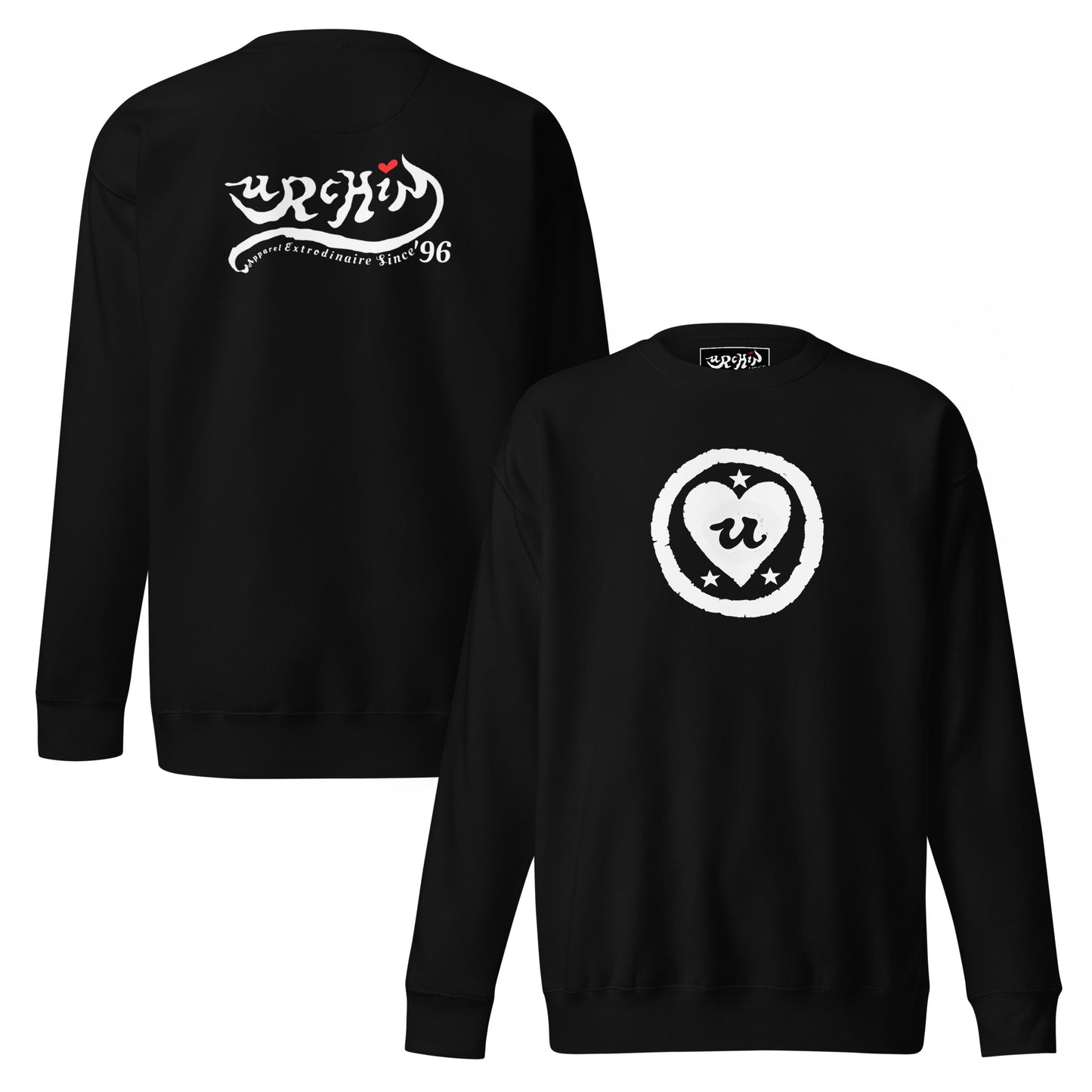 URCHIN 'LOVE U' White Logo. Premium Cotton Sweatshirt. Choice of Colours. Unisex.