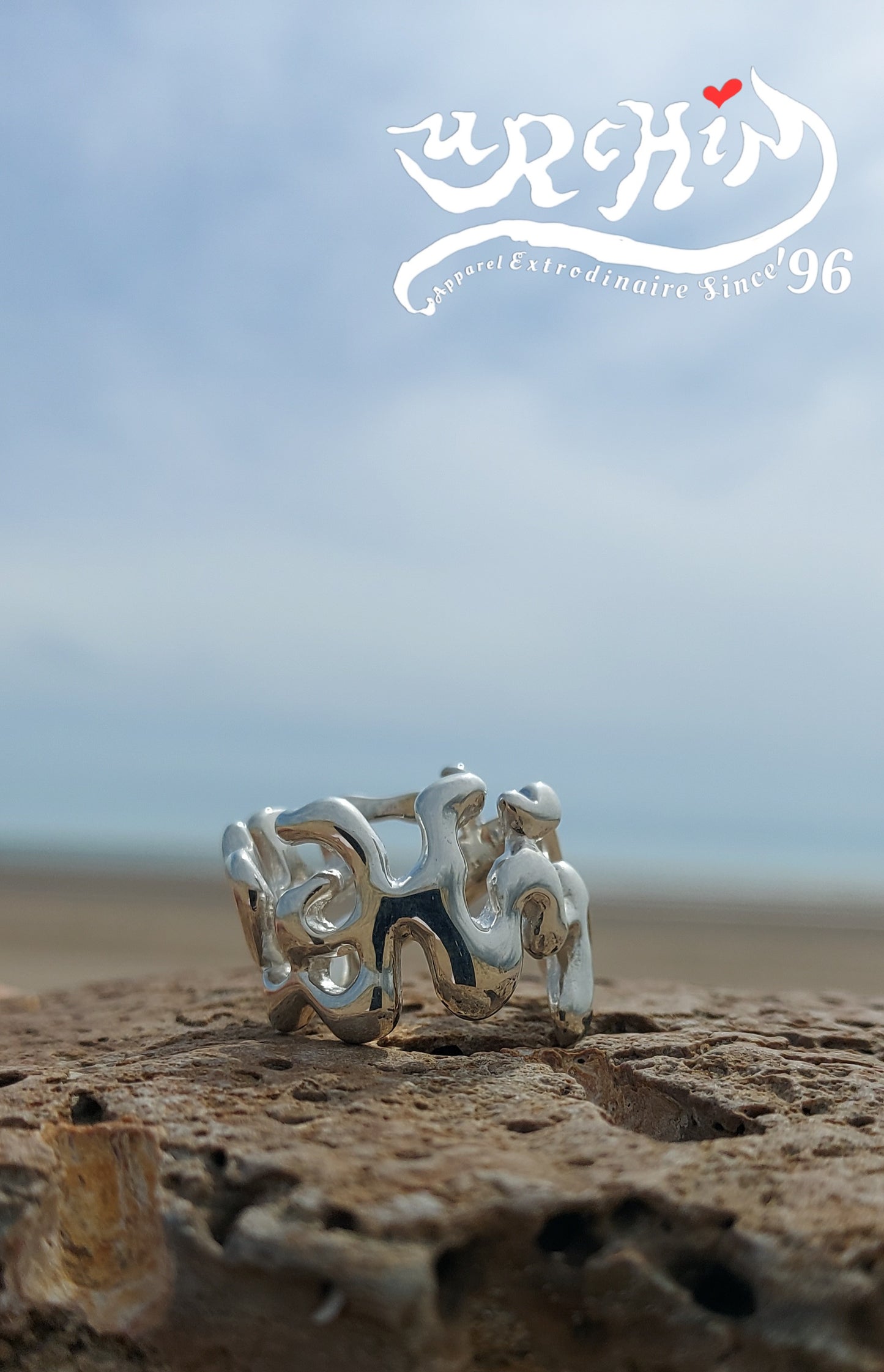 URCHIN Jewellery - 'Wave' Urchin Logo Ring. Hallmarked. Handmade in the UK. Size S