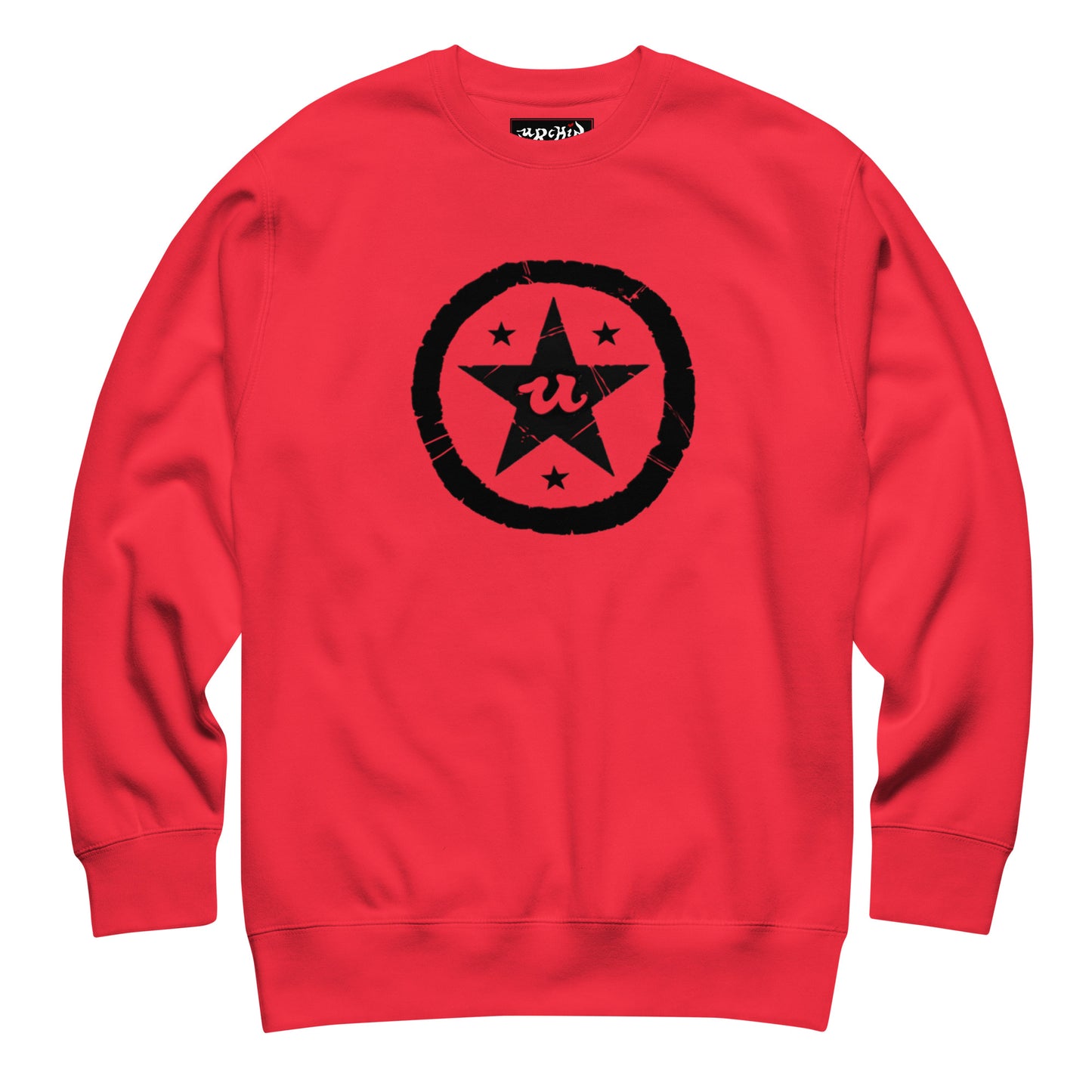 URCHIN-'U STAR' Black Logo. Premium Cotton Sweatshirt. Choice of Colours. Unisex.