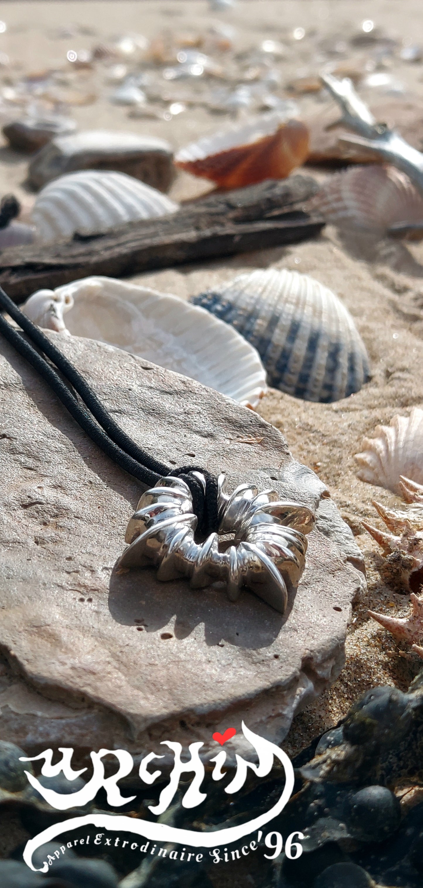 URCHIN Jewellery -'Urchin' Pendant. Solid Silver, Hallmarked. Hand-made in UK.