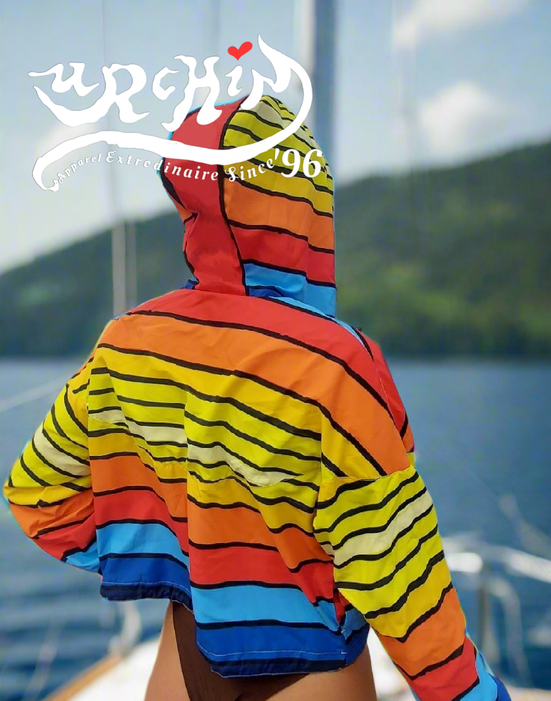 URCHIN 'SURF SUNRISE' Women’s cropped windbreaker.