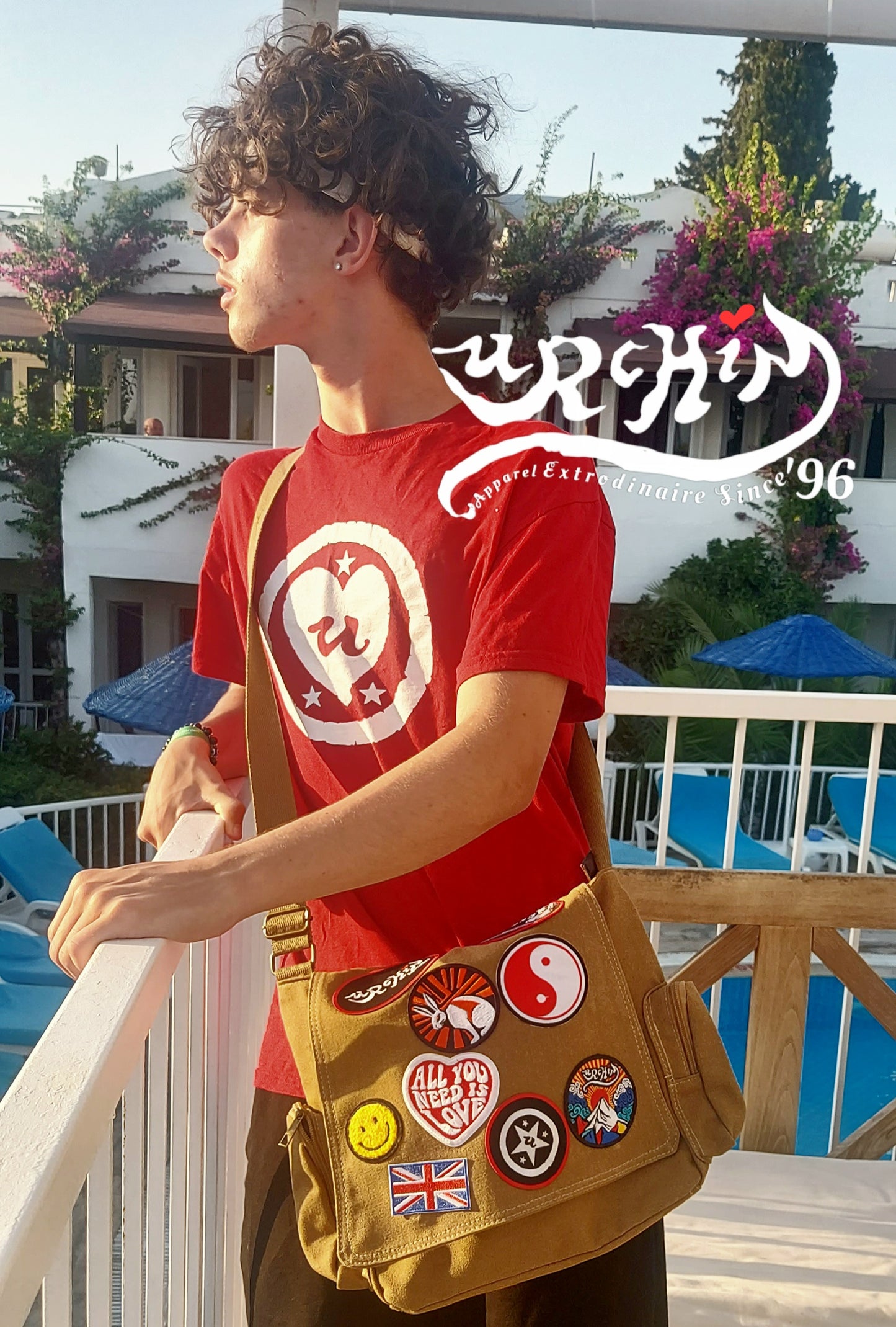 URCHIN-'LOVE U' White Logo. Cotton T Shirt. Choice of Colours. Unisex