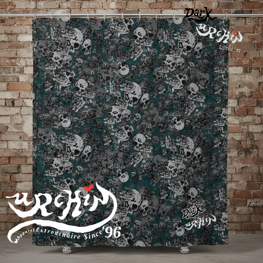 URCHIN 'Skull Storm' 'Blueberry' ( Blue) Shower curtain
