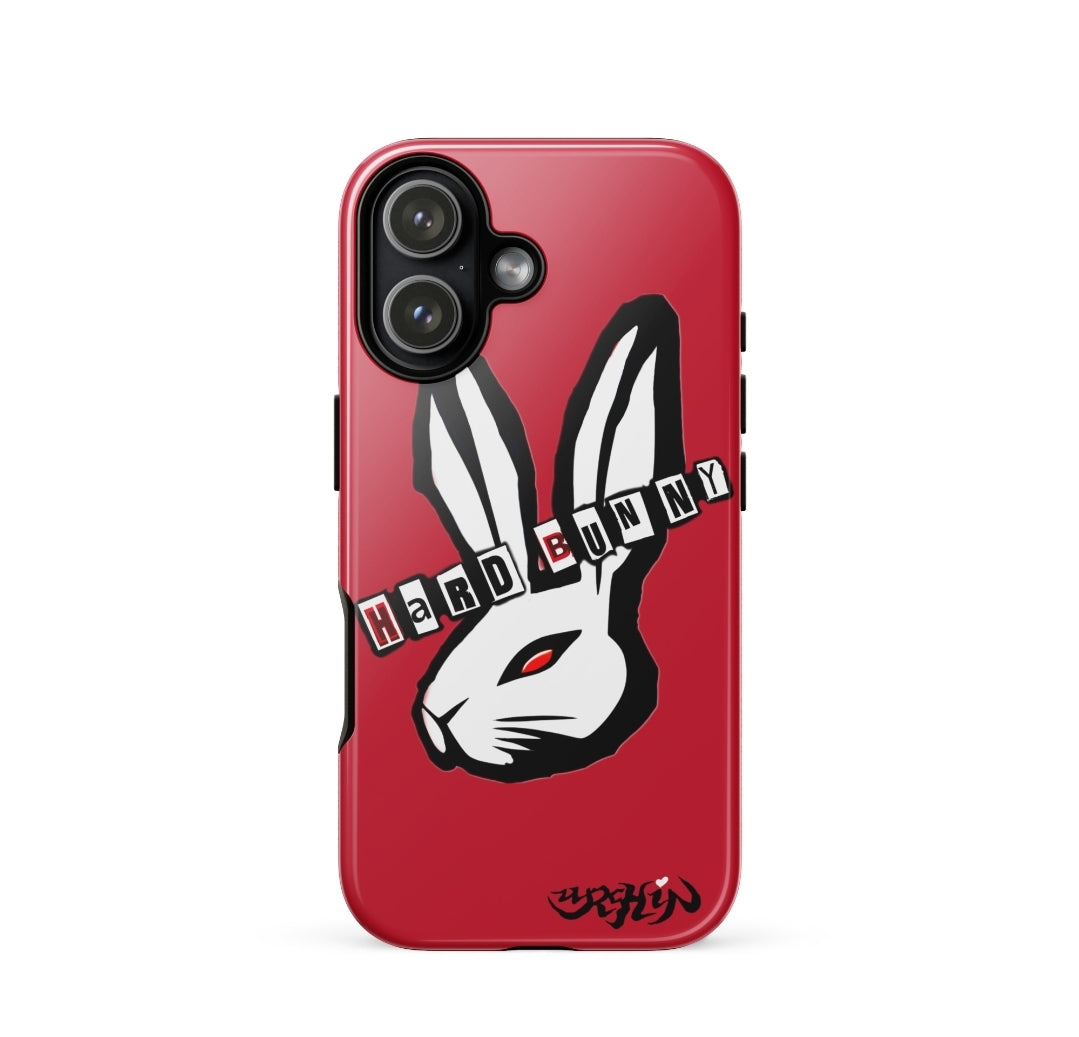 URCHIN - HARD BUNNY logo. Red. Tough Case for iPhone®