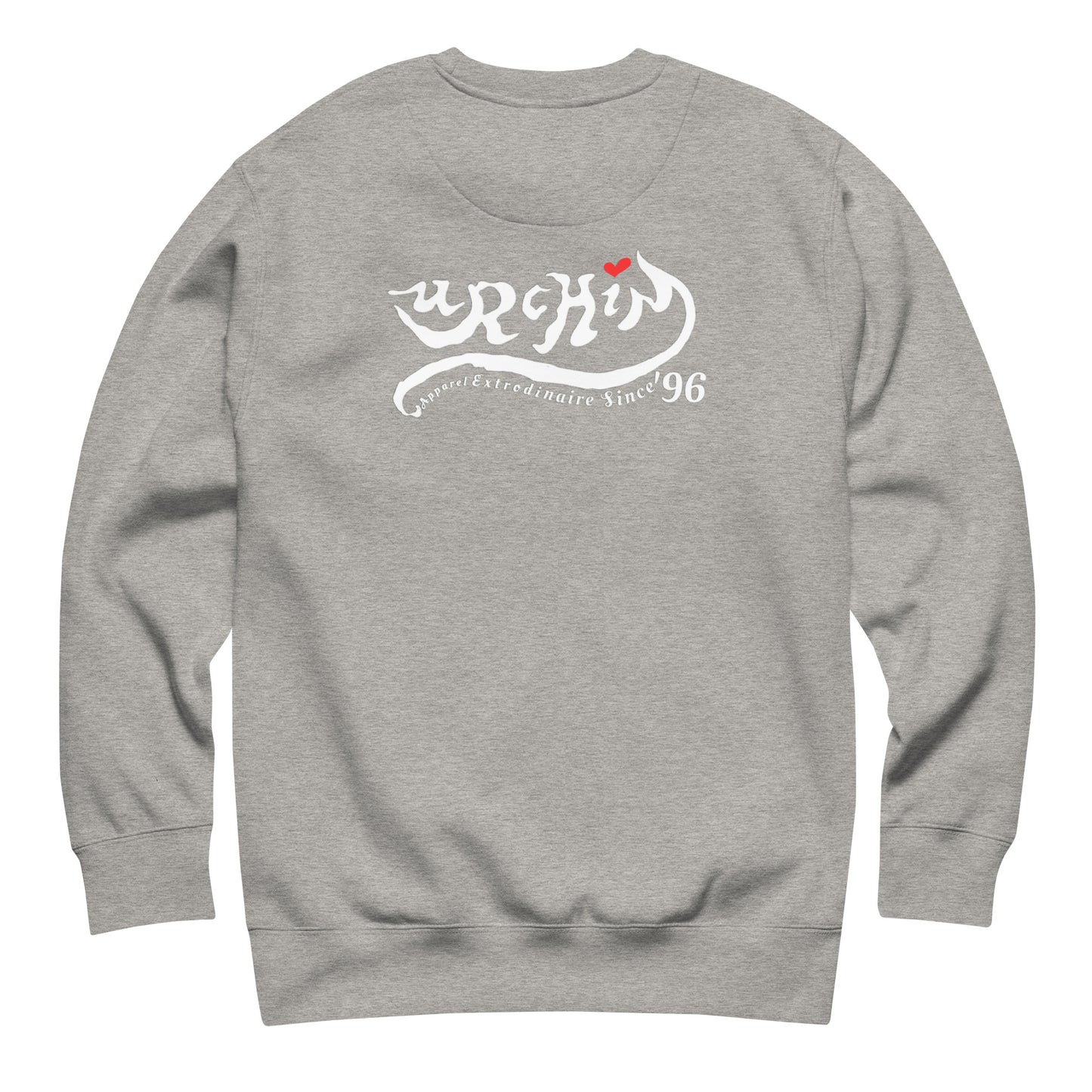 URCHIN 'LOVE U' White Logo. Premium Cotton Sweatshirt. Choice of Colours. Unisex.