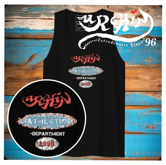 URCHIN Sports Mens Tank Top. 'Urchin Athletic Department 1996' Colour. Cotton. Range of Colours.