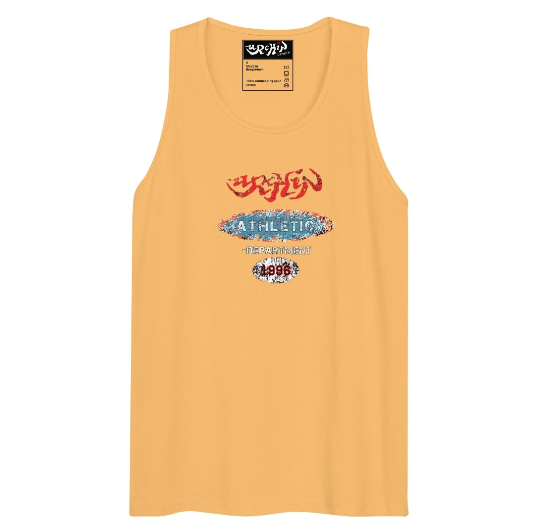 URCHIN Sports Mens Tank Top. 'Urchin Athletic Department 1996' Colour. Cotton. Range of Colours.