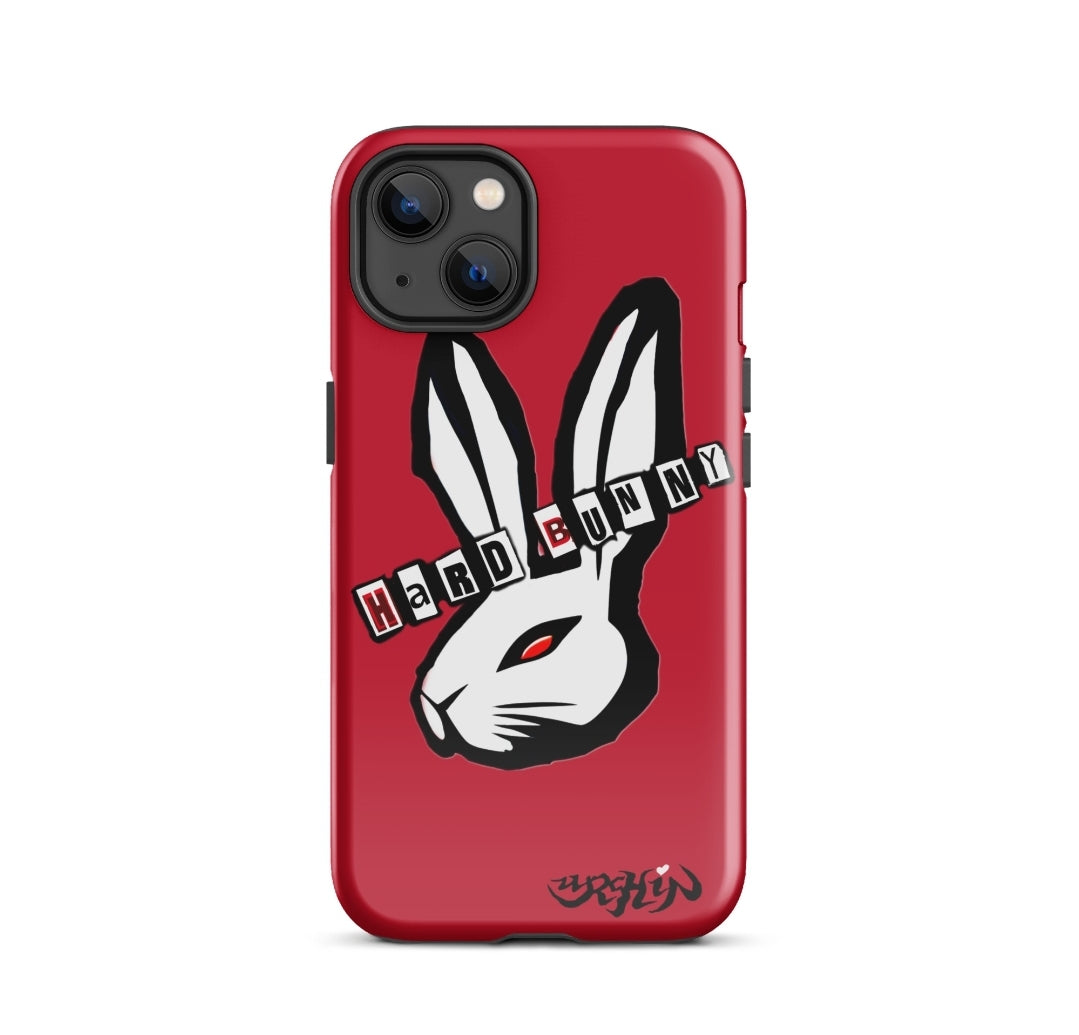 URCHIN - HARD BUNNY logo. Red. Tough Case for iPhone®