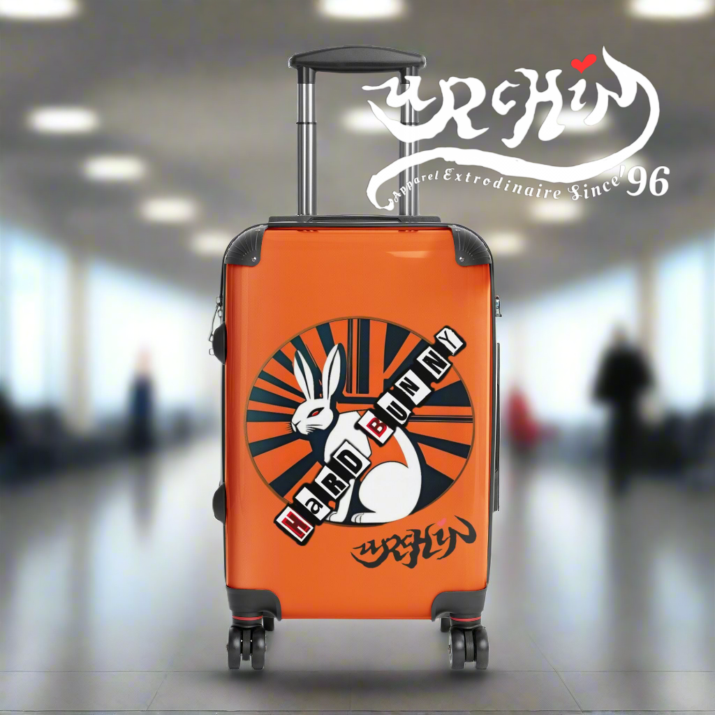 URCHIN 'Hard Bunny' Hard-shell Wheeled Suitcase. Choice of 3 Sizes. Orange