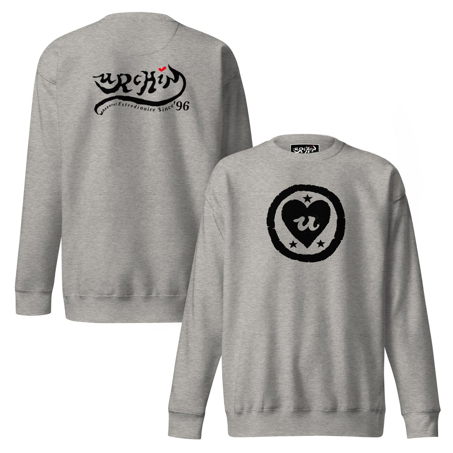 URCHIN 'LOVE U' Black Logo. Premium Cotton Sweatshirt. Choice of Colours. Unisex.