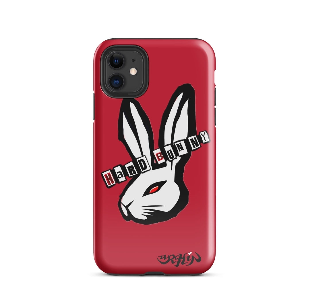 URCHIN - HARD BUNNY logo. Red. Tough Case for iPhone®
