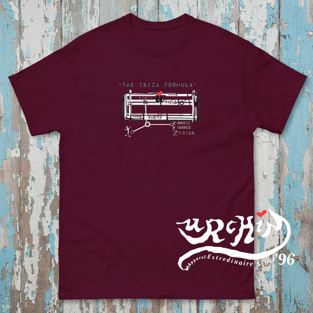 URCHIN 'IBIZA FORMULA' Unisex T Shirt. Dark Colours.