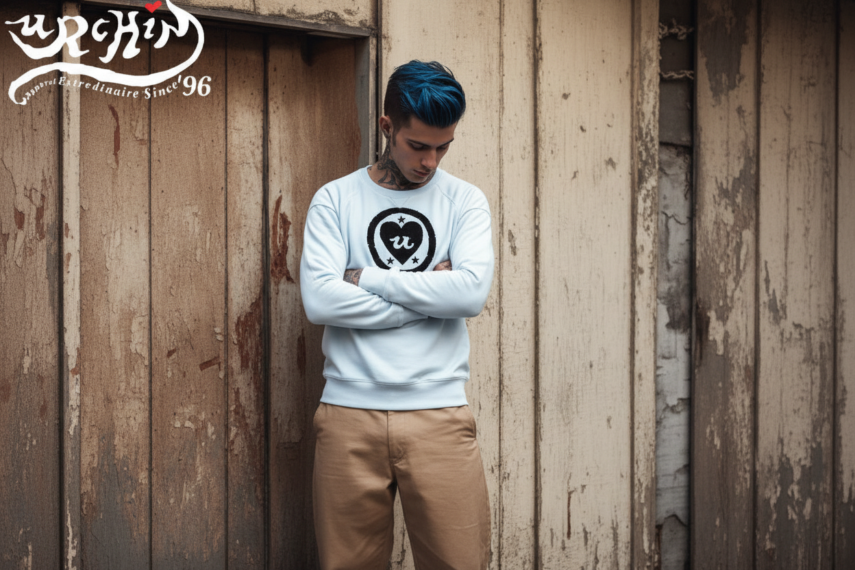 URCHIN 'LOVE U' Black Logo. Premium Cotton Sweatshirt. Choice of Colours. Unisex.