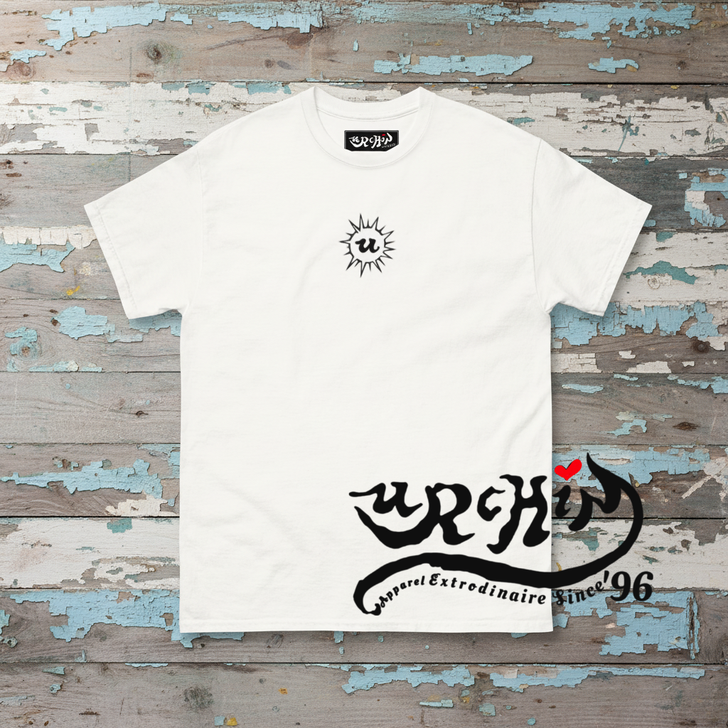URCHIN 'U' URCHIN 2024 logo. Black. T Shirt. Choice of Colours. Unisex.