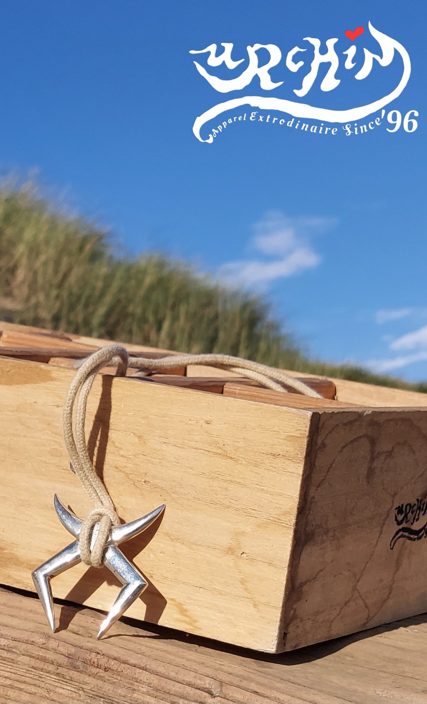 URCHIN Jewellery - 'Moon Rays' Solid Silver Unisex Pendant. Hallmarked. Hand-made in the UK. Choice of Cord.