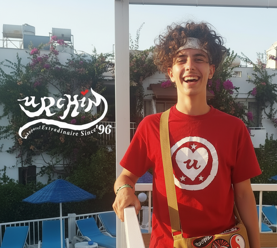 URCHIN-'LOVE U' White Logo. Cotton T Shirt. Choice of Colours. Unisex
