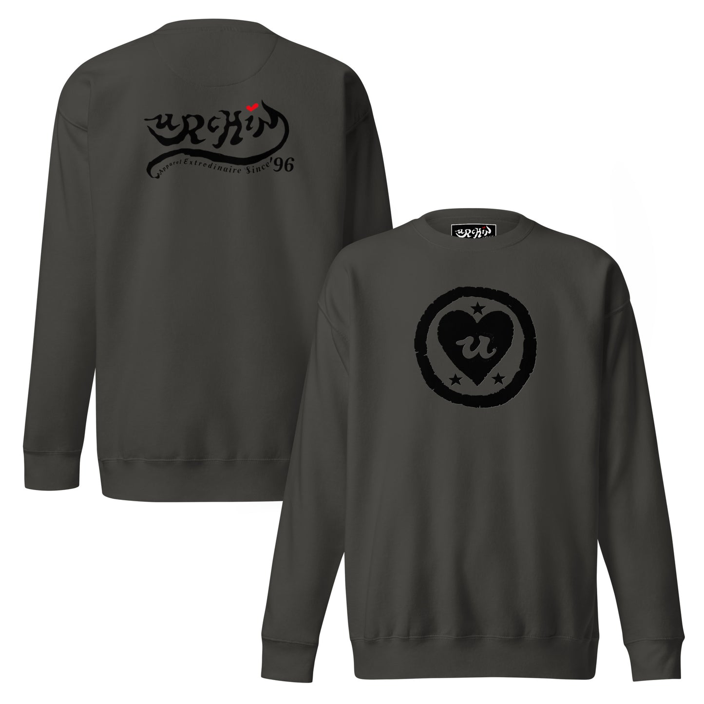 URCHIN 'LOVE U' Black Logo. Premium Cotton Sweatshirt. Choice of Colours. Unisex.