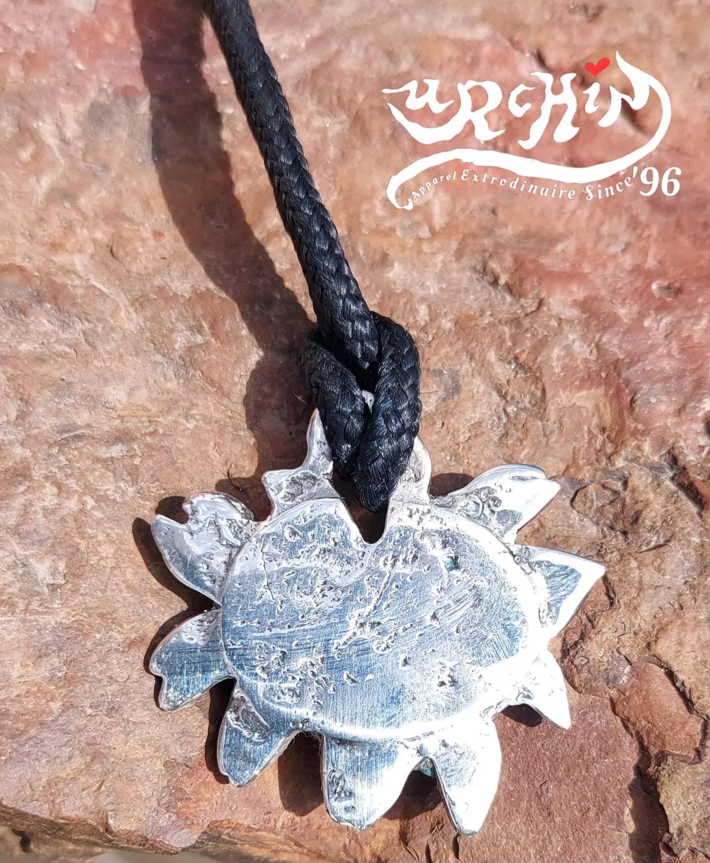 URCHIN Jewellery- 'Labchin' Solid Silver and Turquoise Pendant. Hallmarked. Hand-made in the UK.