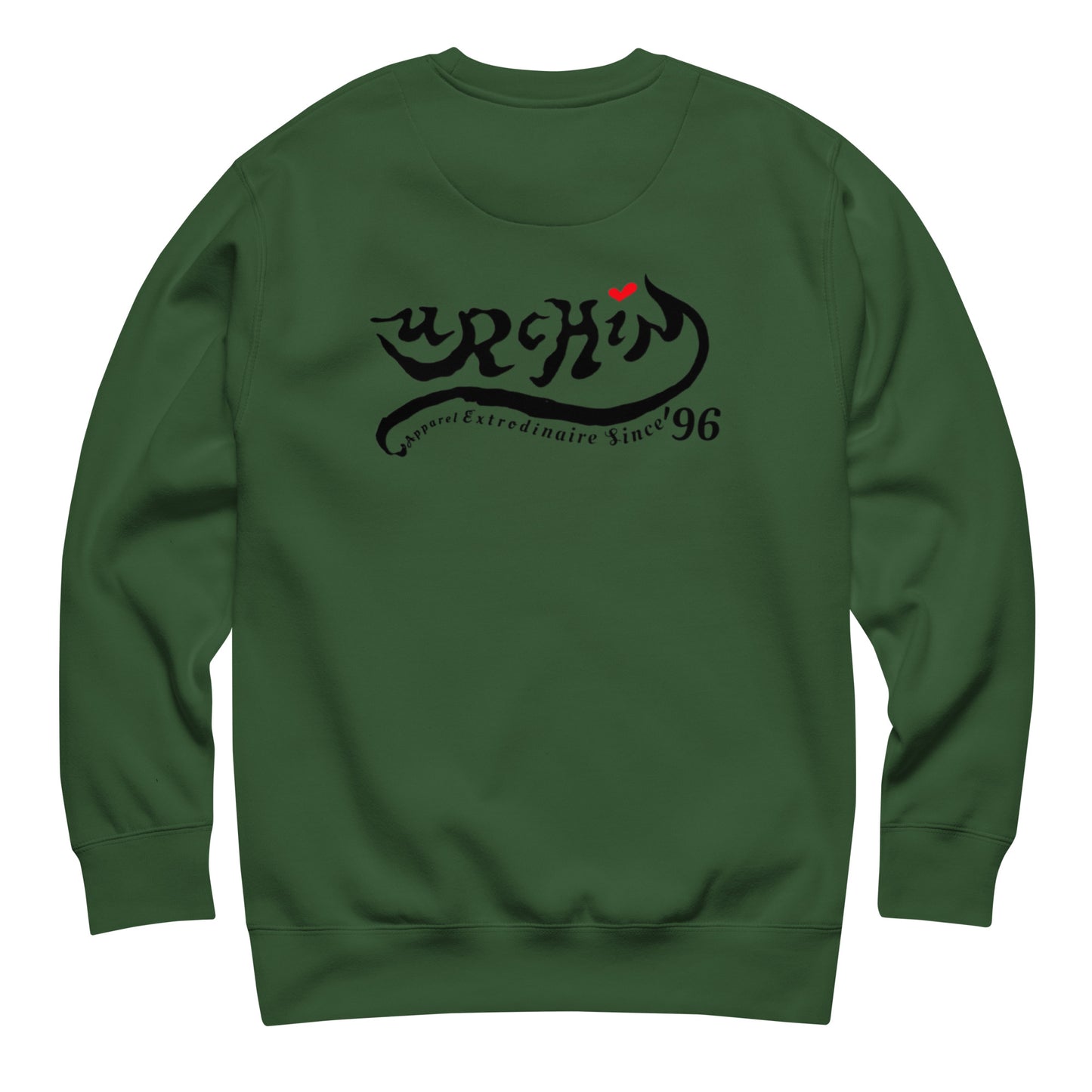 URCHIN-'U STAR' Black Logo. Premium Cotton Sweatshirt. Choice of Colours. Unisex.