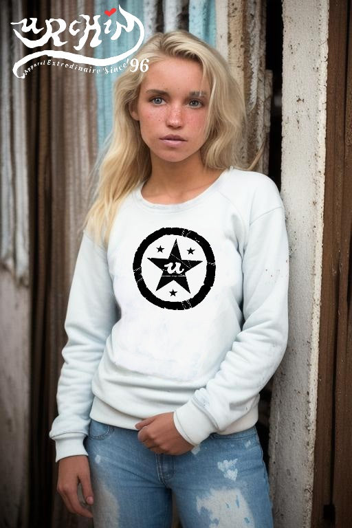 URCHIN Clothes 'U STAR' Black Logo. Premium Cotton Sweatshirt. Choice of Colours. Unisex.