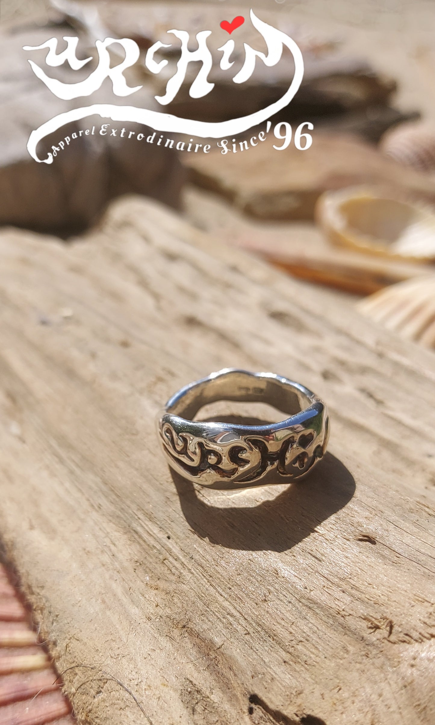 URCHIN Jewellery - 'Skinny' Urchin Logo Ring. Hallmarked. Handmade in the UK. Choice of Custom Sizes available.