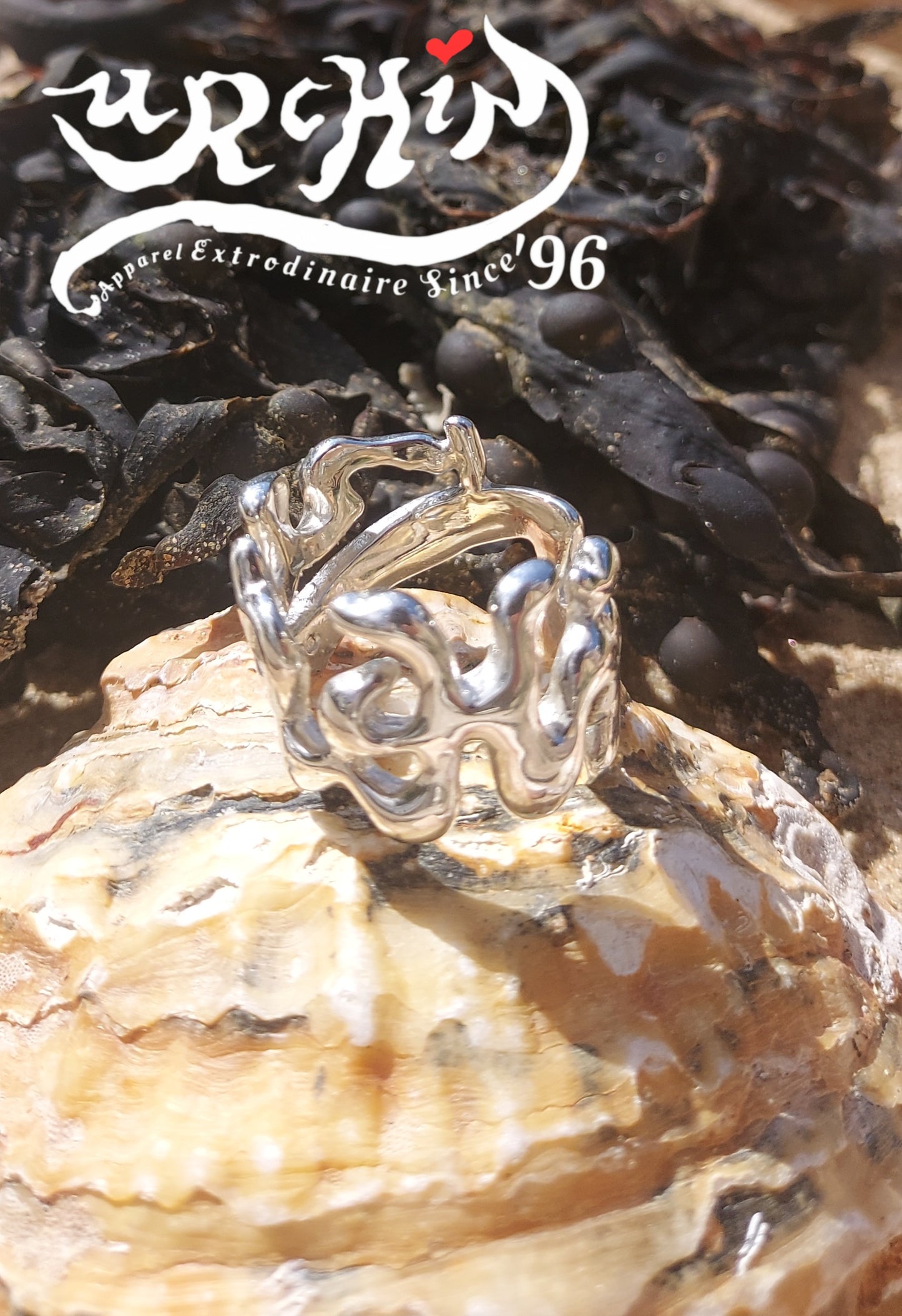 URCHIN Jewellery - 'Wave' Urchin Logo Ring. Hallmarked. Handmade in the UK. Size S