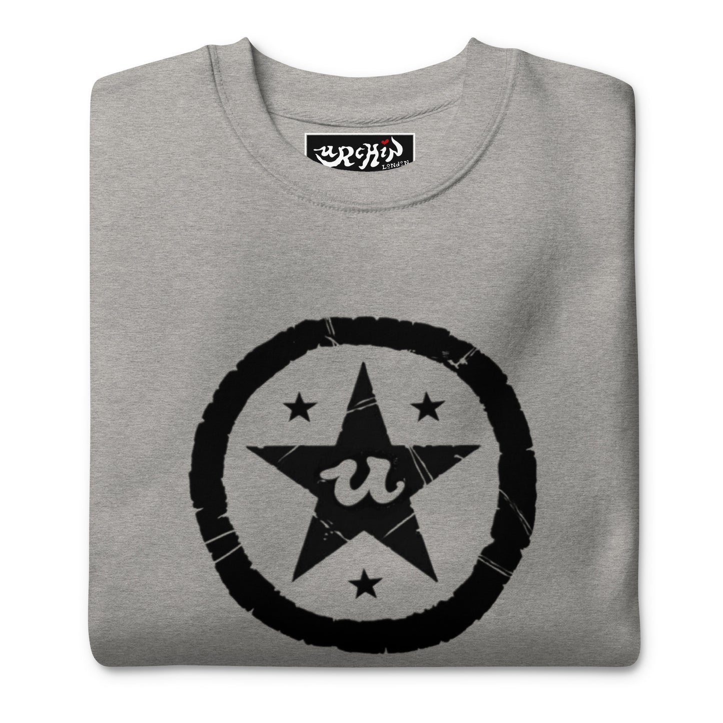 URCHIN-'U STAR' Black Logo. Premium Cotton Sweatshirt. Choice of Colours. Unisex.