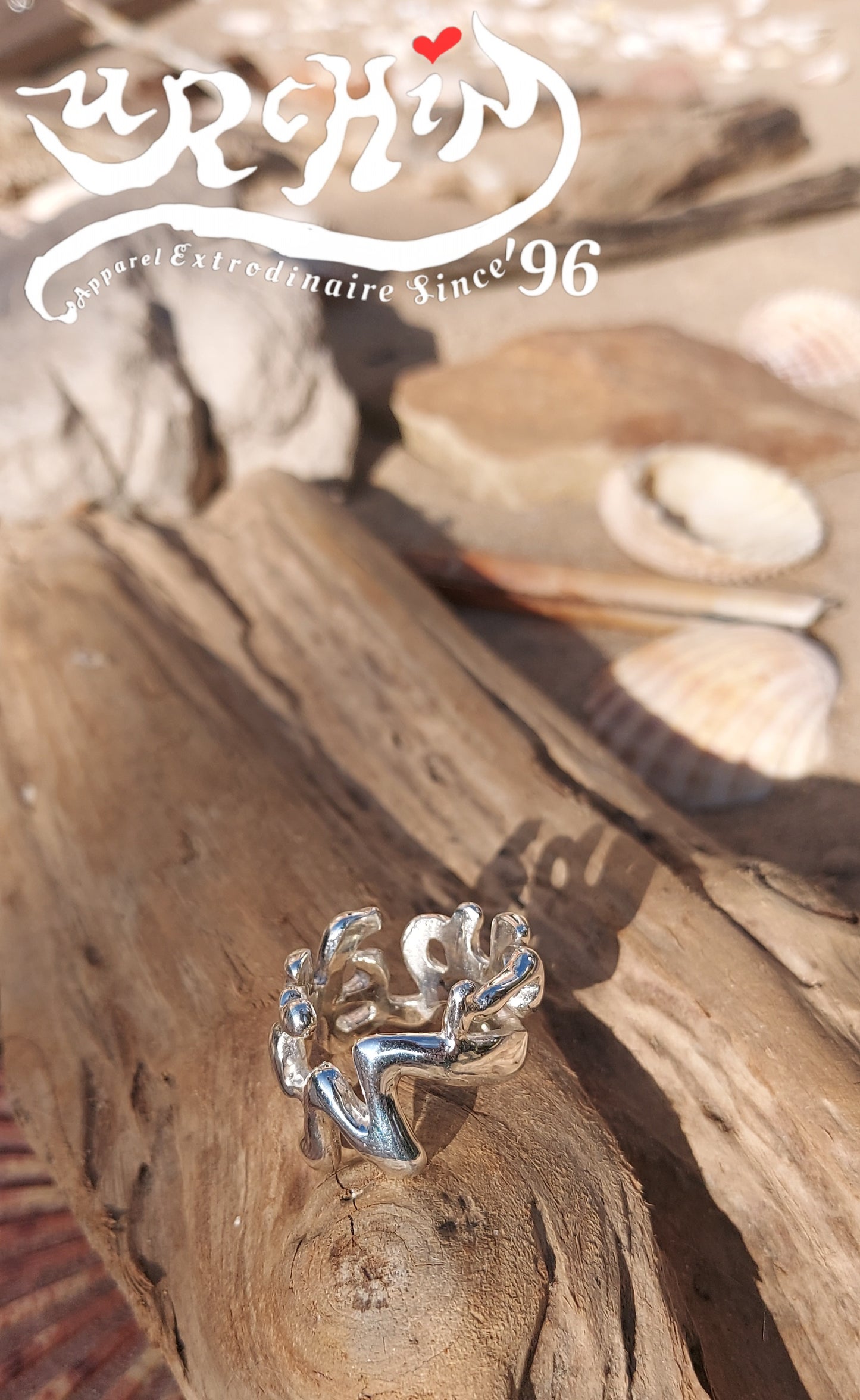 URCHIN Jewellery - 'Wave' Urchin Logo Ring. Hallmarked. Handmade in the UK. Size S