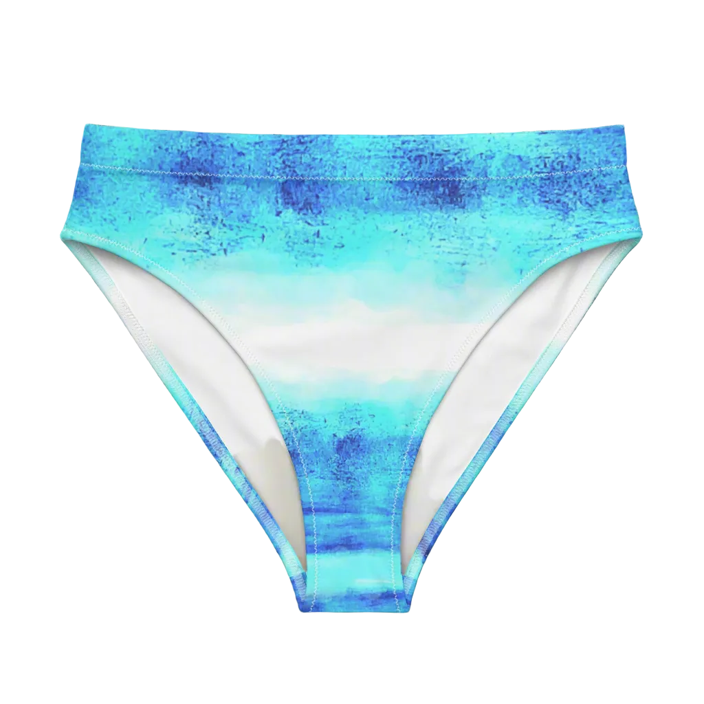 URCHIN Clothes & Swimwear. 'BLUE DREAM' Recycled high-waisted bikini bottom. Choice of Sizes.