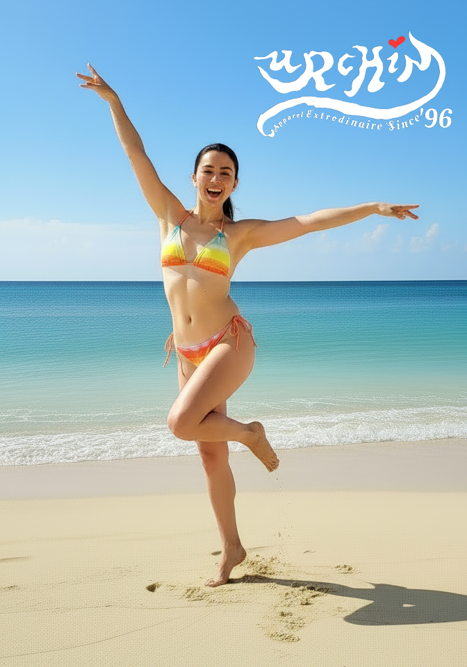URCHIN 'SUNRISE BEACH' recycled string bikini.