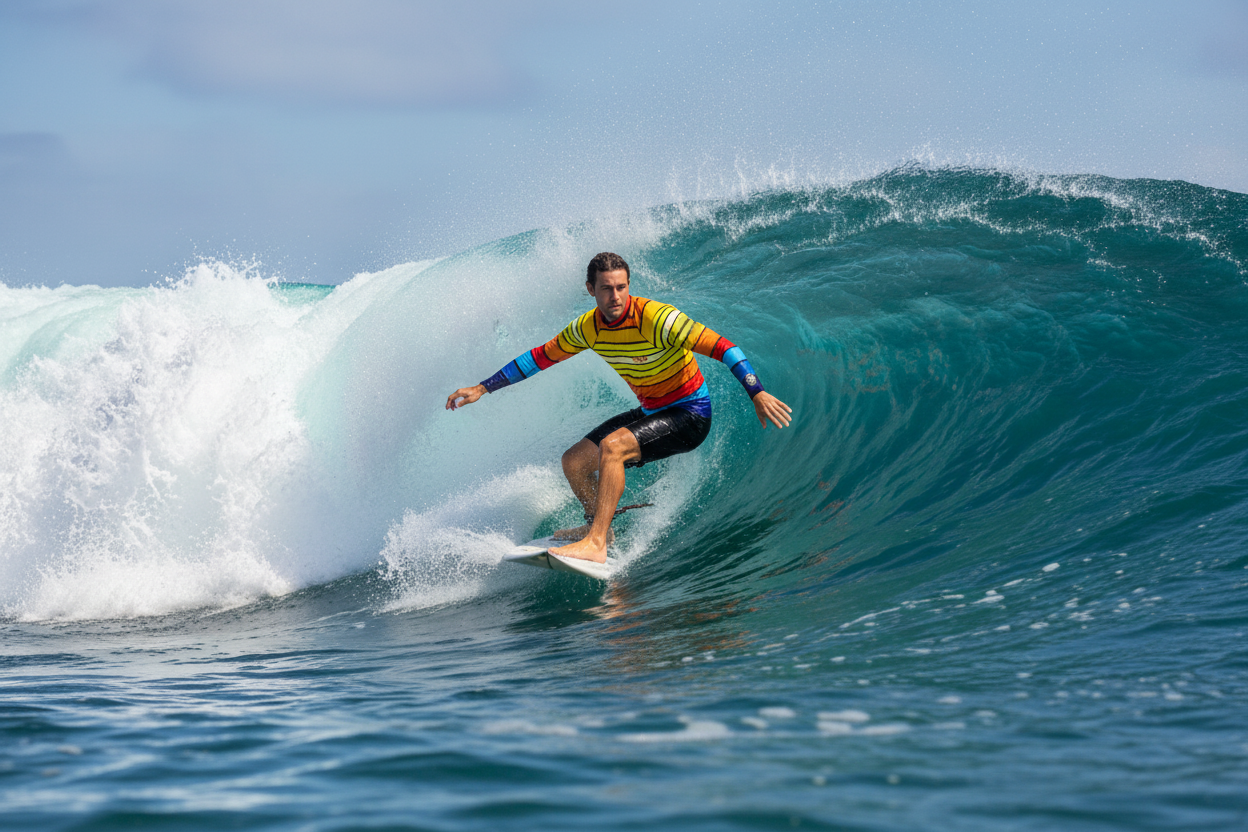 URCHIN 'SURF SUNRISE' Men's Rash Guard