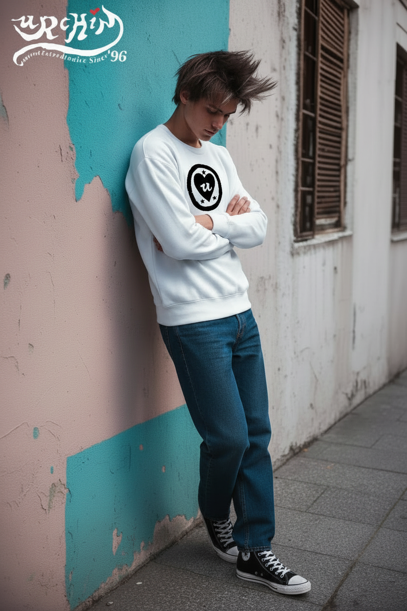 URCHIN 'LOVE U' Black Logo. Premium Cotton Sweatshirt. Choice of Colours. Unisex.