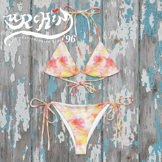 URCHIN 'STAR ROSE' Original Tie Dye Print recycled string bikini