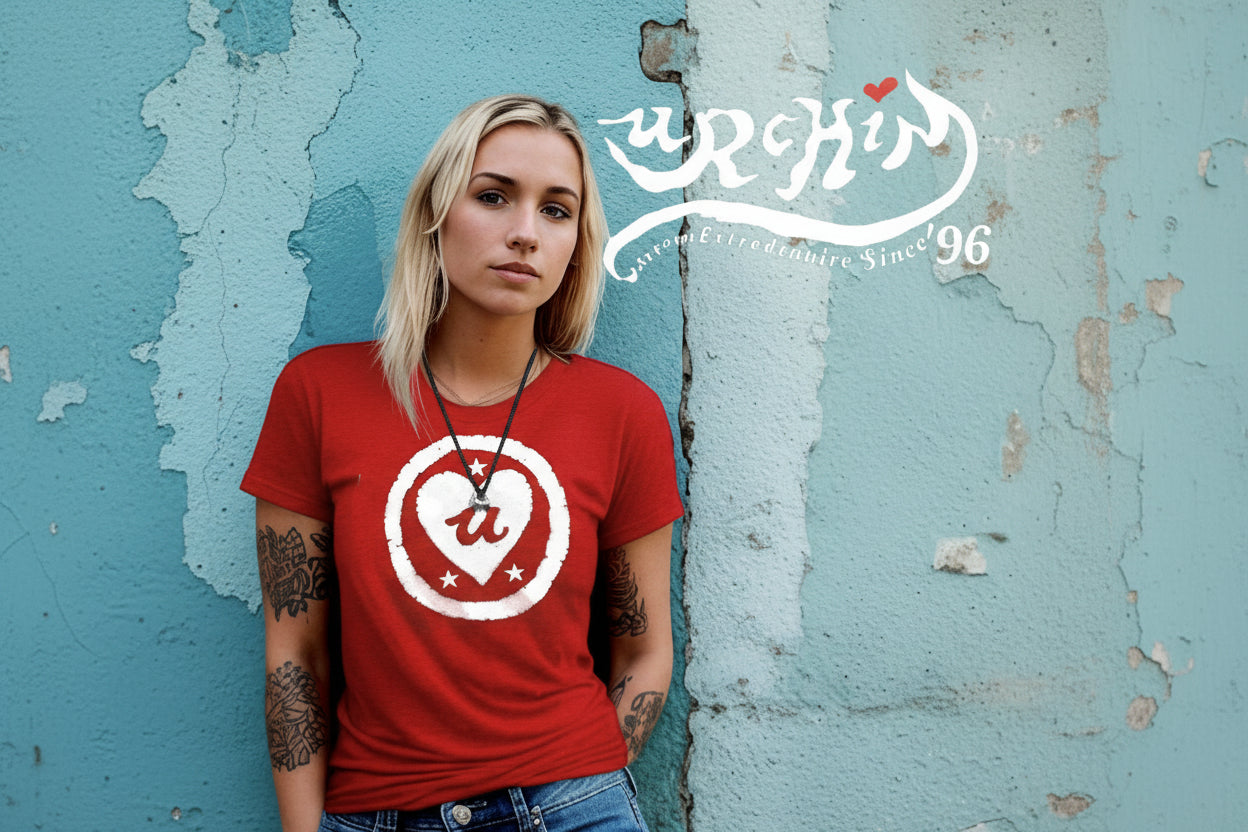 URCHIN-'LOVE U' White Logo. Cotton T Shirt. Choice of Colours. Unisex