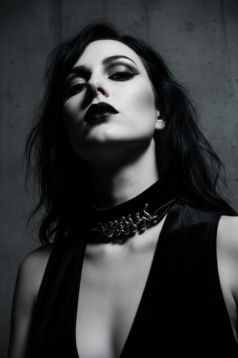 URCHIN 'URCHIN' Logo Womens Choker Pendant. Solid Silver. Hallmarked and Hand-made in UK.