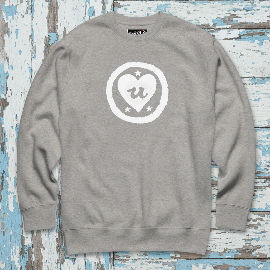 URCHIN 'LOVE U' White Logo. Premium Cotton Sweatshirt. Choice of Colours. Unisex.