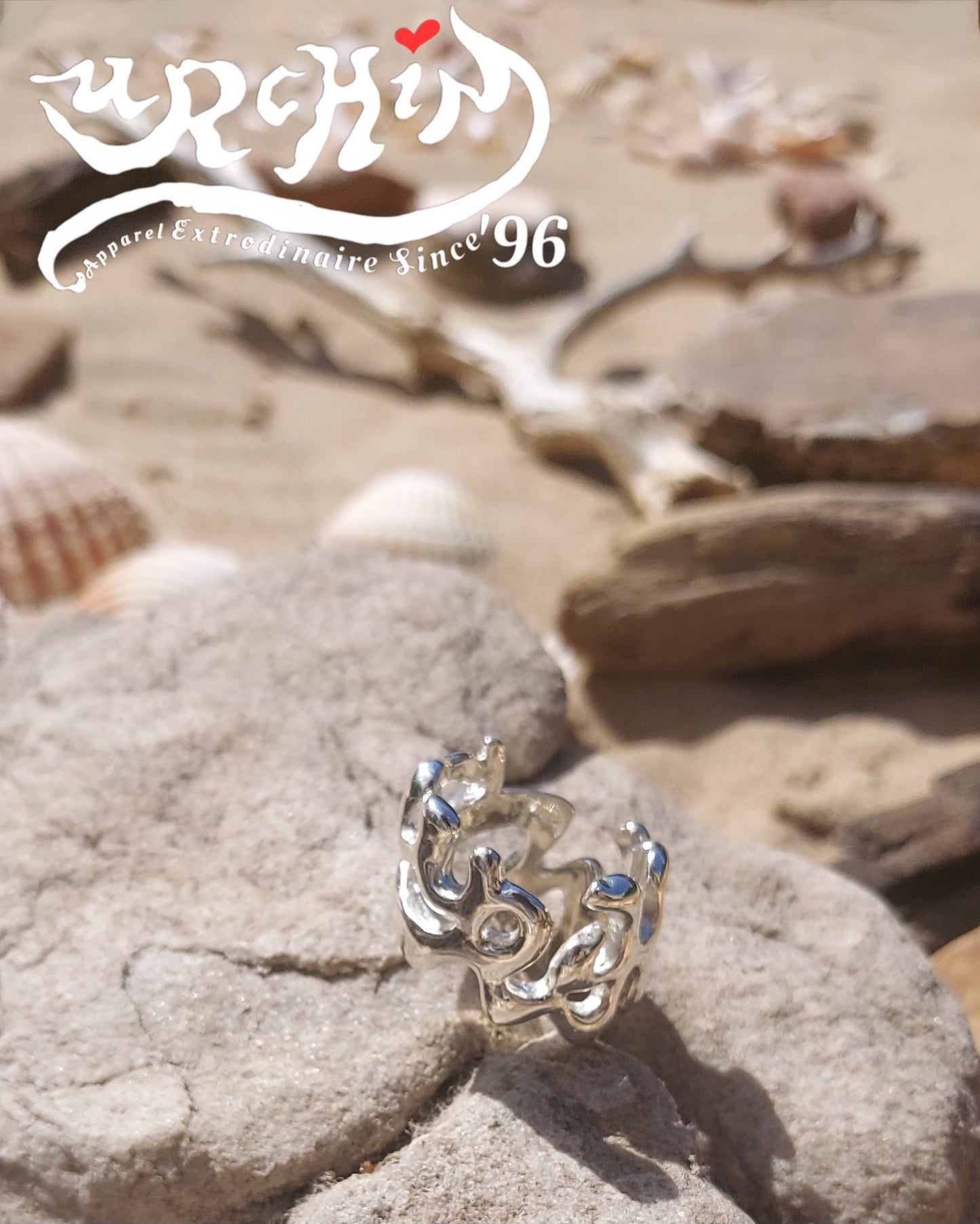 URCHIN Jewellery - 'Wave' Urchin Logo Ring. Hallmarked. Handmade in the UK. Size S