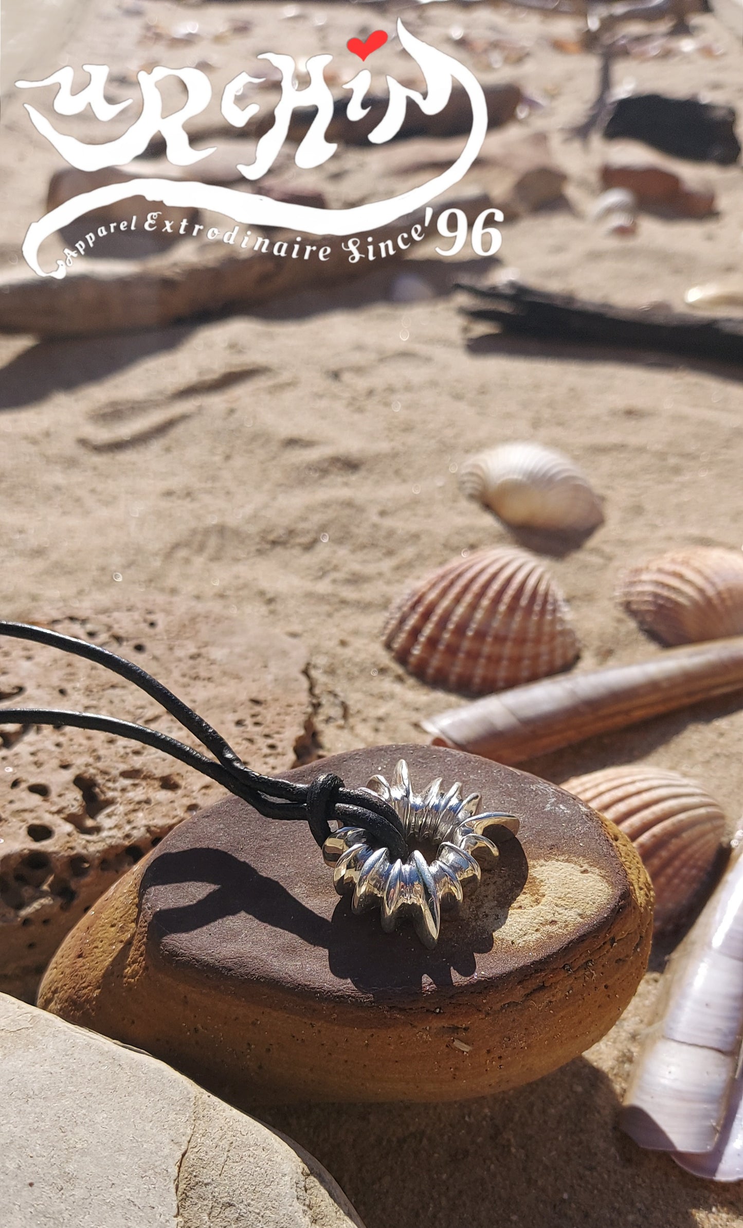 URCHIN Jewellery -'Urchin' Pendant. Solid Silver, Hallmarked. Hand-made in UK.