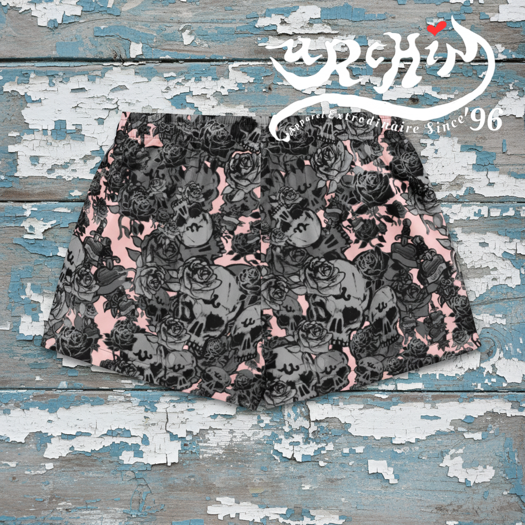 DARK URCHIN SKULL STORM 'CORAL' Women’s pajama shorts