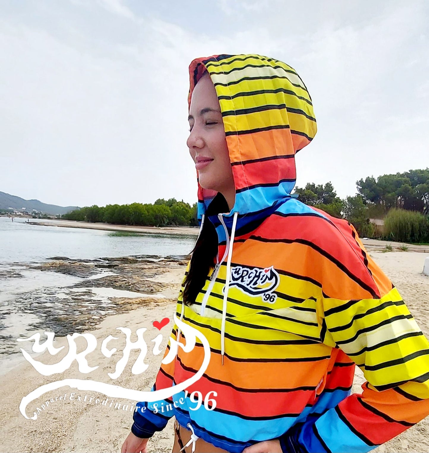 URCHIN 'SURF SUNRISE' Women’s cropped windbreaker.