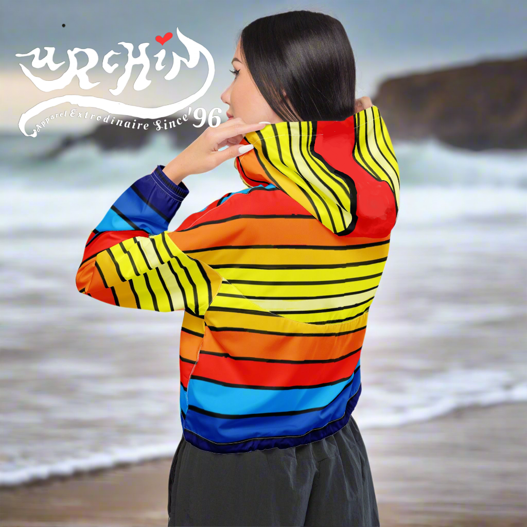 URCHIN 'SURF SUNRISE' Women’s cropped windbreaker.