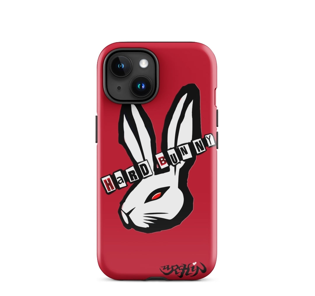 URCHIN - HARD BUNNY logo. Red. Tough Case for iPhone®