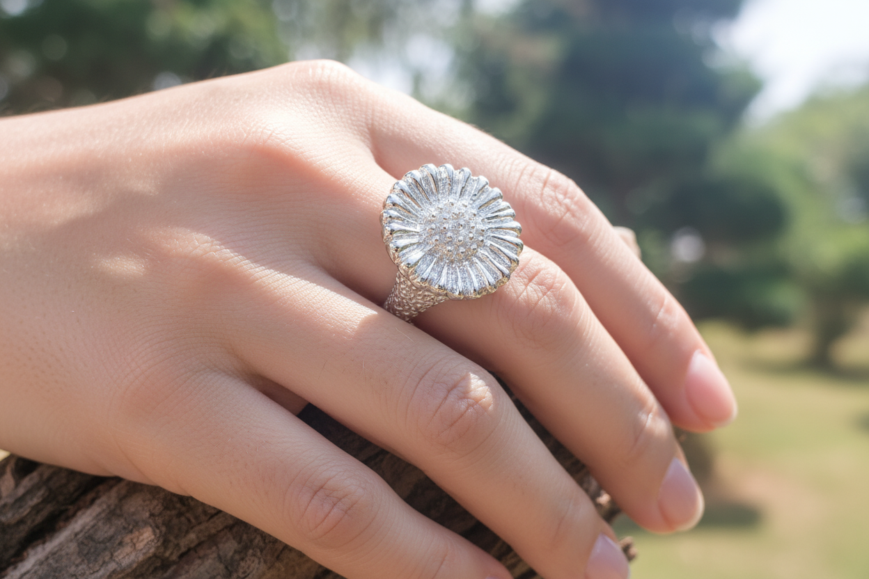 URCHIN Jewellery - 'Daisy' Ring. Hallmarked & Handmade in the UK. Choice of Custom Sizes available.