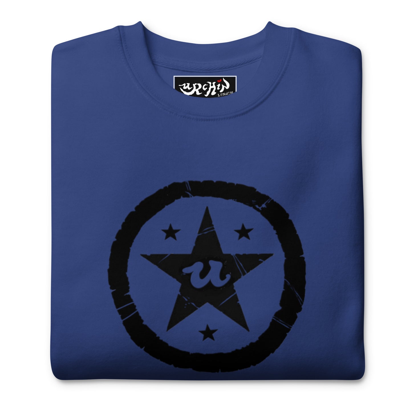 URCHIN-'U STAR' Black Logo. Premium Cotton Sweatshirt. Choice of Colours. Unisex.