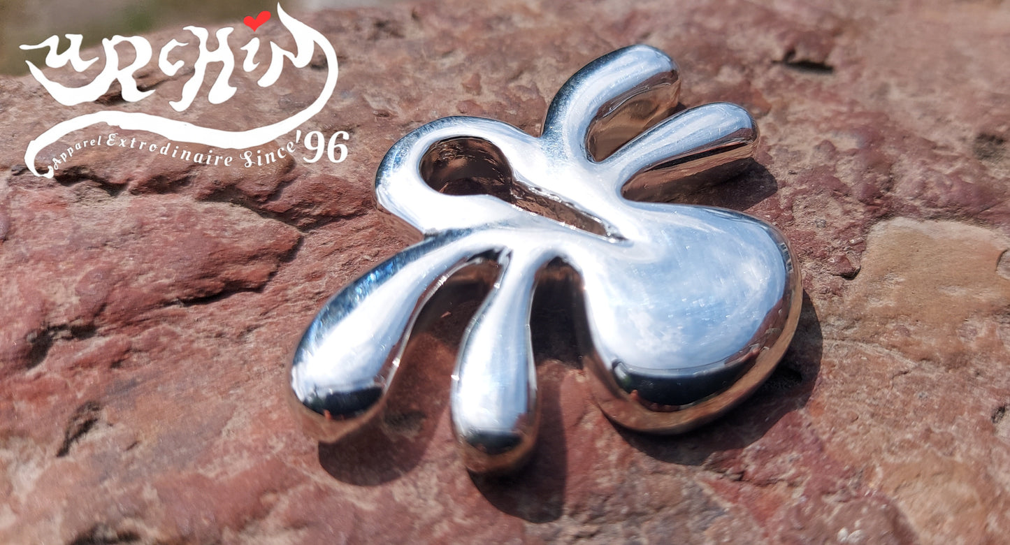 URCHIN Jewellery-'Smooth Tsuba' Solid Silver Pendant. Hallmarked. Hand Made in the UK. Choice of Cord.