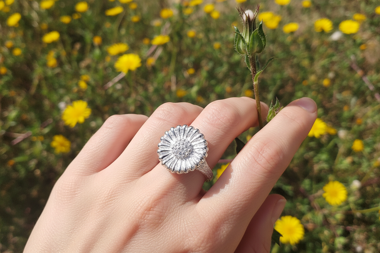 URCHIN Jewellery - 'Daisy' Ring. Hallmarked & Handmade in the UK. Choice of Custom Sizes available.