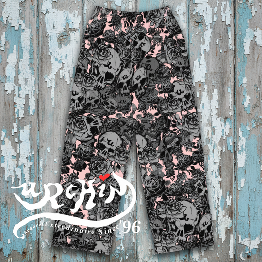 DARK URCHIN SKULL STORM 'CORAL' Unisex wide-leg pants/trousers.